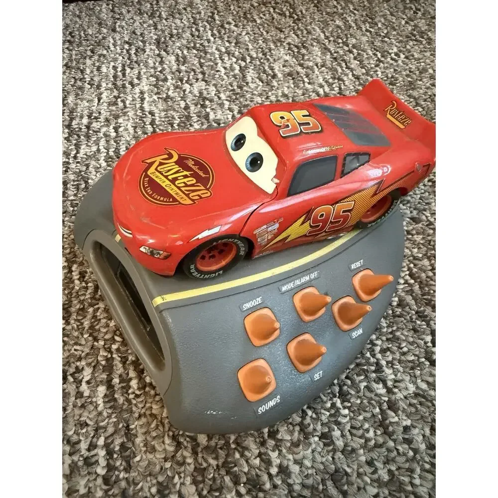 Disney Pixar Cars Lightning McQueen Alarm Clock Radio No Cord Works
